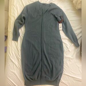 Women’s Petite Black Tape Sweater Dress